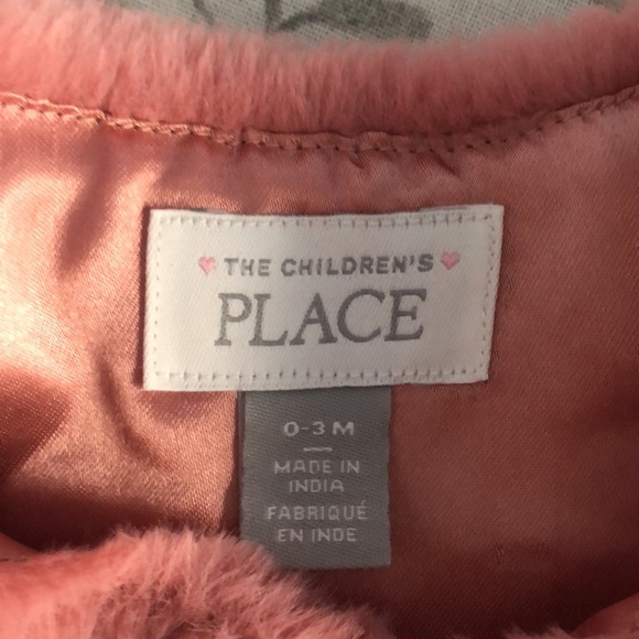 NEW Children’s Place Rose Blush Velvet & Tulle Baby Dress with Fur Vest - Picture 5 of 8